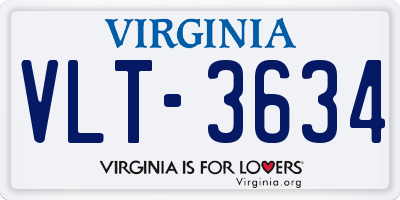 VA license plate VLT3634