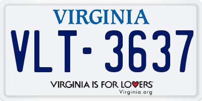 VA license plate VLT3637