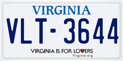 VA license plate VLT3644
