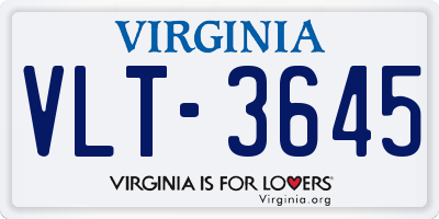 VA license plate VLT3645