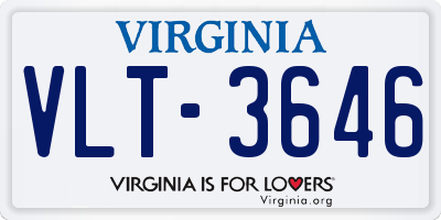 VA license plate VLT3646