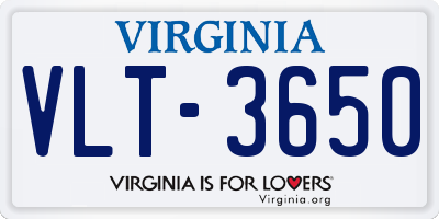 VA license plate VLT3650