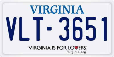 VA license plate VLT3651