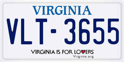 VA license plate VLT3655