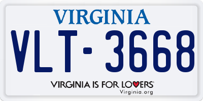 VA license plate VLT3668