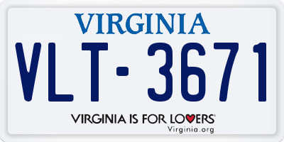 VA license plate VLT3671