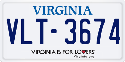 VA license plate VLT3674