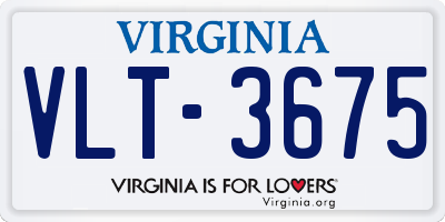 VA license plate VLT3675