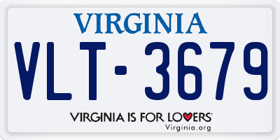VA license plate VLT3679