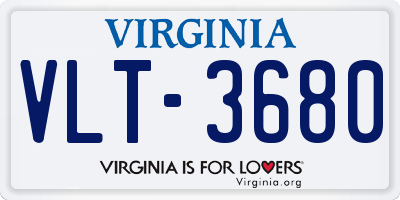 VA license plate VLT3680