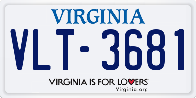 VA license plate VLT3681