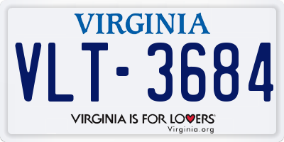 VA license plate VLT3684