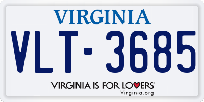 VA license plate VLT3685