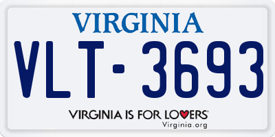 VA license plate VLT3693