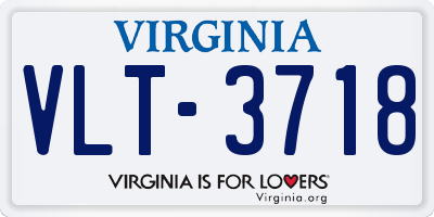 VA license plate VLT3718