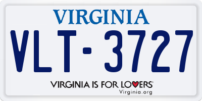 VA license plate VLT3727