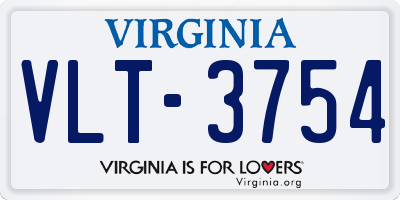 VA license plate VLT3754