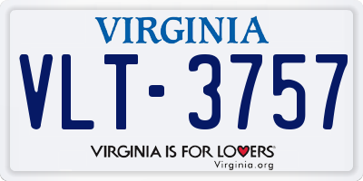 VA license plate VLT3757