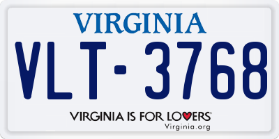 VA license plate VLT3768