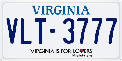VA license plate VLT3777