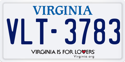 VA license plate VLT3783