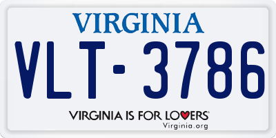 VA license plate VLT3786