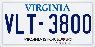 VA license plate VLT3800
