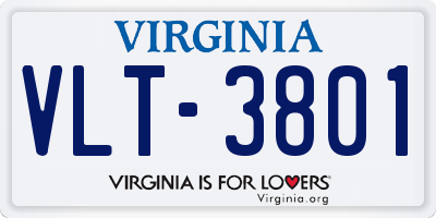 VA license plate VLT3801