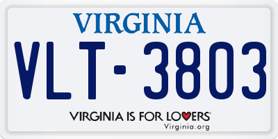 VA license plate VLT3803