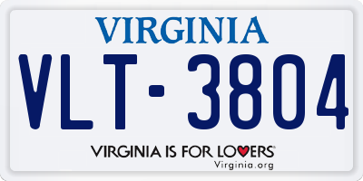 VA license plate VLT3804
