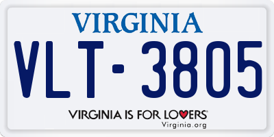 VA license plate VLT3805