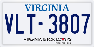 VA license plate VLT3807