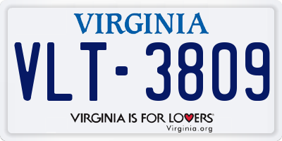 VA license plate VLT3809