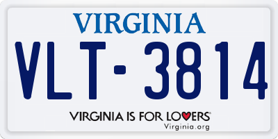 VA license plate VLT3814