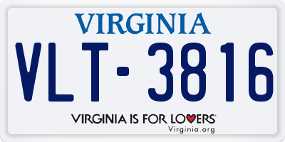 VA license plate VLT3816