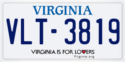 VA license plate VLT3819