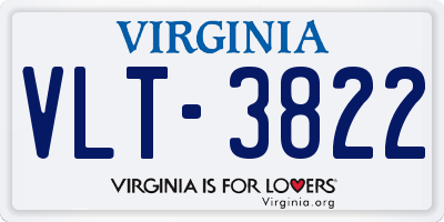 VA license plate VLT3822