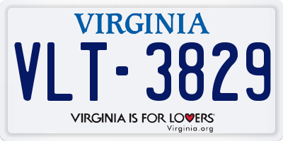VA license plate VLT3829