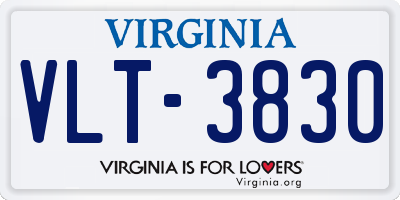 VA license plate VLT3830