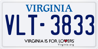 VA license plate VLT3833