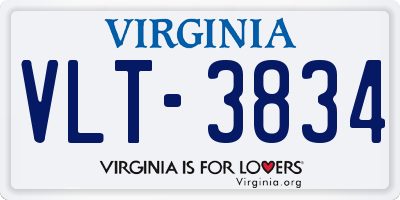 VA license plate VLT3834