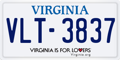 VA license plate VLT3837
