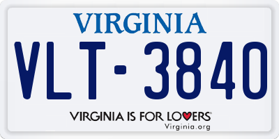 VA license plate VLT3840