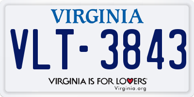 VA license plate VLT3843