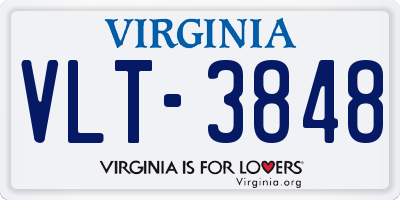 VA license plate VLT3848