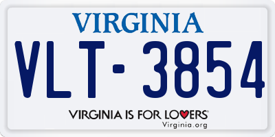 VA license plate VLT3854