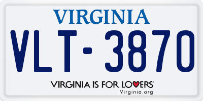 VA license plate VLT3870