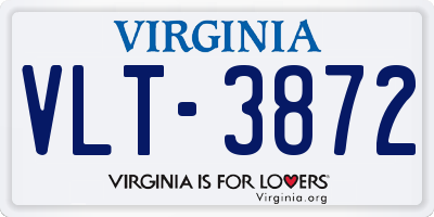 VA license plate VLT3872