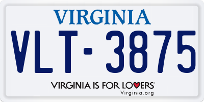VA license plate VLT3875
