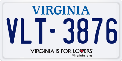 VA license plate VLT3876